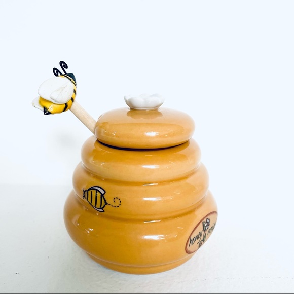 Honey Miel Honey Pot and Dipper Ceramic - Picture 4 of 10